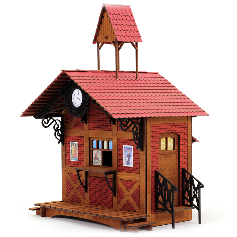 Räucherhäuschen Kiosk farbig Raeucherhausbastelsatz Gründerzeit basteln Historismus selber bauen Bausatz Bastelsatz Kunstgewerbe Modellhaus erzgebirgische Holzbausatz Räucherhaus Volkskunst Holzbastelset Bastelset Erzgebirge DAMASU Holzbastelsatz selber machen Holzkunst Kiosk Lichterhaus Seiffen