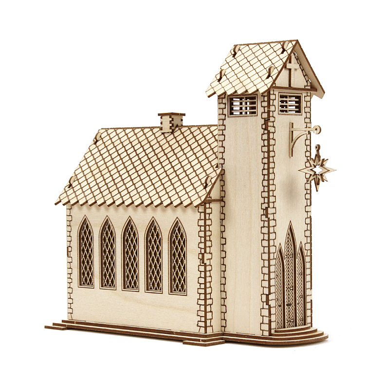 Räucherhaus lausitzer Kirche Holzbastelset Modellhaus Lichterhaus erzgebirgische - selber machen DAMASU selber bauen Bausatz Kirche basteln naturbelassen Räucherhaus Holzbastelsatz Seiffen Rauchhaus Bastelset Lausitzer Bastelsatz Holzbausatz Volkskunst Erzgebirge Holzkunst Kunstgewerbe
