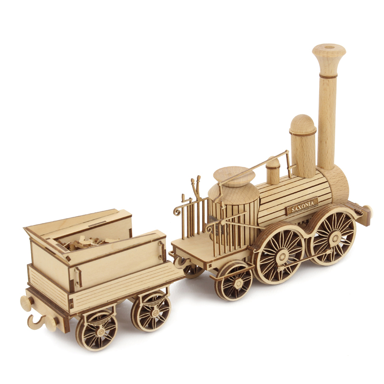 Räucher-Eisenbahn Saxonia natur Eisenbahn Bastelset DAMASU Modellbau erzgebirgische Holzbausatz natur Holzbastelsatz Bausatz basteln Erzgebirge Bastelsatz Kunstgewerbe Seiffen selber machen Holzkunst Dampfeisenbahn Saxonia Volkskunst Räucherlok Holzbastelset Dampflok selber bauen