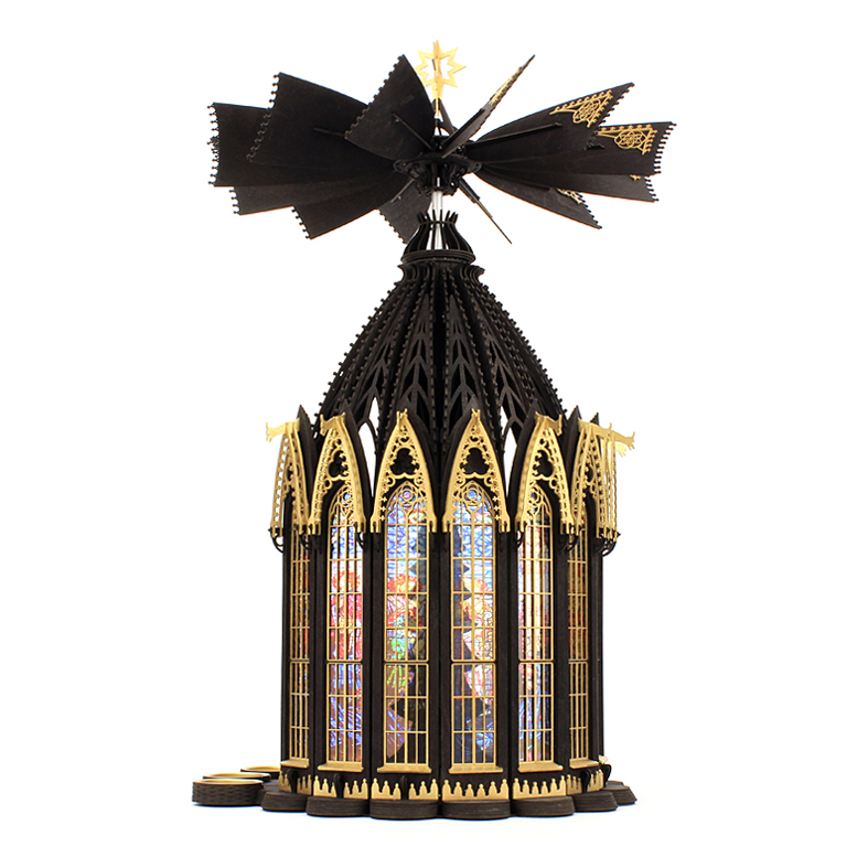 Bausatz der edlen Weihnachtspyramide gotische Kapelle Holzkunst Erzgebirgspyramide Bastelpyramide Dompyramide basteln Holzbausatz Selbstbaupyramide Kapelle Erzgebirge Gotikpyramide Holzbastelset Seiffen selber machen Bastelset Gothic -Pyramide Weihnachtspyramide Diva selber bauen Bastelsatz Kunstgewerbe Kirchenpyramide Bausatz Volkskunst erzgebirgische DAMASU Gothicpyramide