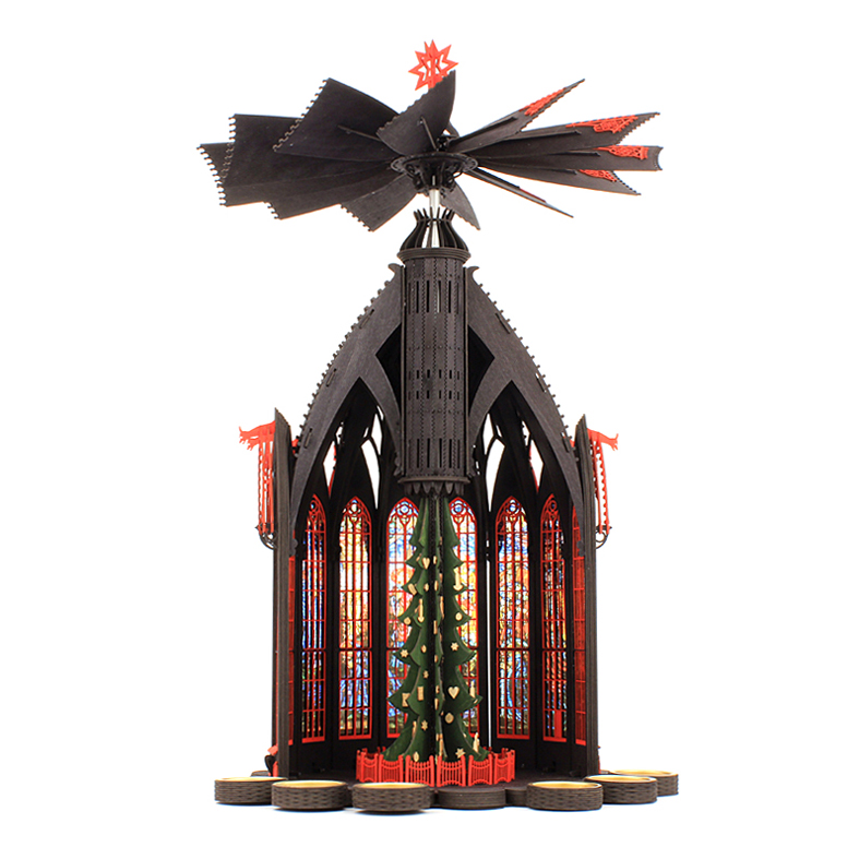 Holzbausatz der mystischen Erzgebirgspyramide Kapelle Selbstbaupyramide -Pyramide Gothicpyramide basteln Holzbastelset Diva Holzkunst DAMASU Kirchenpyramide Weihnachtspyramide Bausatz erzgebirgische Bastelset Erzgebirgspyramide Kunstgewerbe Holzbausatz Gotikpyramide selber machen Bastelsatz Seiffen selber bauen Erzgebirge Kapelle Volkskunst Dompyramide Bastelpyramide