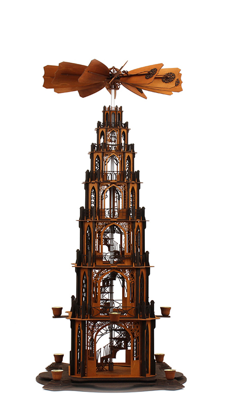 Bastelsatz große gotische Weihnachtspyramide 6 Etagen Wendeltreppe Holzbausatz Gothicpyramide Kirchenpyramide Gotikpyramide Erzgebirge Bastelset Dompyramide gotische selber machen Bausatz Weihnachtspyramide Pyramide DAMASU Holzbastelset basteln Bastelsatz Volkskunst erzgebirgische Holzkunst Seiffen selber bauen Kunstgewerbe Wendeltreppe