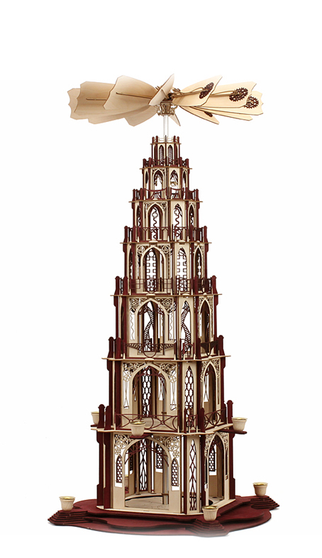 Bastelsatz große gotische Weihnachtspyramide 6 Etagen Pyramidenteller Bastelsatz Wendeltreppe Erzgebirge Holzkunst selber bauen Holzbastelset Dompyramide Bastelset gotische Gothicpyramide Holzbausatz Weihnachtspyramide Bausatz Gotikpyramide erzgebirgische Volkskunst Seiffen Kirchenpyramide Pyramide DAMASU selber machen basteln Kunstgewerbe