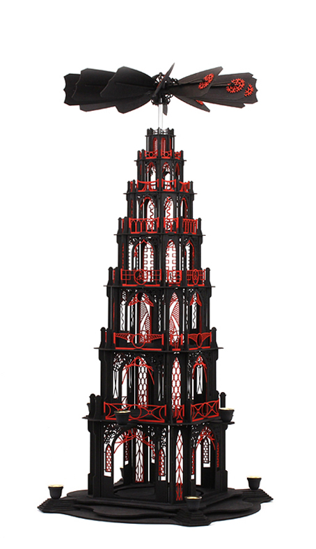 Bastelsatz große gotische Weihnachtspyramide 6 Etagen Pyramidenteller Holzkunst Erzgebirge selber bauen Weihnachtspyramide erzgebirgische Wendeltreppe Dompyramide Volkskunst Kirchenpyramide Bausatz Seiffen gotische selber machen Bastelsatz Gothicpyramide Kunstgewerbe Holzbausatz Pyramide DAMASU Holzbastelset Bastelset basteln Gotikpyramide