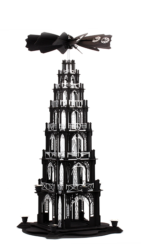 Bastelsatz große gotische Weihnachtspyramide 6 Etagen Pyramidenteller Bausatz Gothicpyramide Holzkunst selber bauen erzgebirgische Holzbausatz Pyramide selber machen Bastelset Kirchenpyramide Erzgebirge Wendeltreppe Seiffen Volkskunst Weihnachtspyramide Bastelsatz Holzbastelset DAMASU Dompyramide Gotik Gotikpyramide basteln Kunstgewerbe gotische