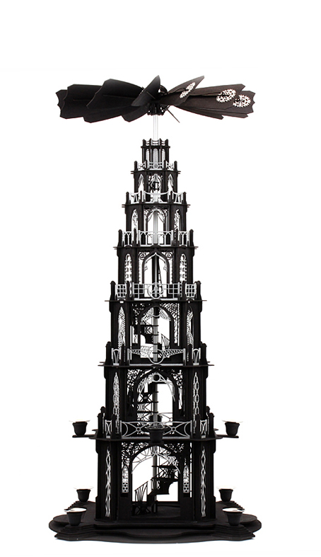 Bastelsatz große gotische Weihnachtspyramide 6 Etagen Wendeltreppe Holzkunst Gothicpyramide Kirchenpyramide Holzbastelset gotische Dompyramide erzgebirgische selber machen selber bauen Bastelset Wendeltreppe DAMASU Weihnachtspyramide Seiffen basteln Bausatz Bastelsatz Kunstgewerbe Gotikpyramide Pyramide Erzgebirge Volkskunst Holzbausatz