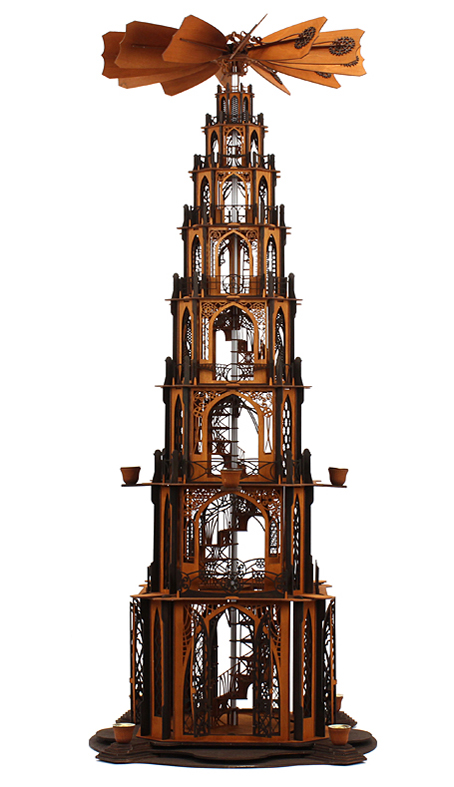 Bastelsatz große gotische Weihnachtspyramide 7 Etagen Wendeltreppe Bastelsatz basteln Bastelset Gothicpyramide Kirchenpyramide Seiffen selber bauen DAMASU Wendeltreppe Dompyramide Erzgebirge Holzbastelset Gotikpyramide Holzbausatz Bausatz Holzkunst Pyramide Kunstgewerbe gotische erzgebirgische Volkskunst Weihnachtspyramide selber machen