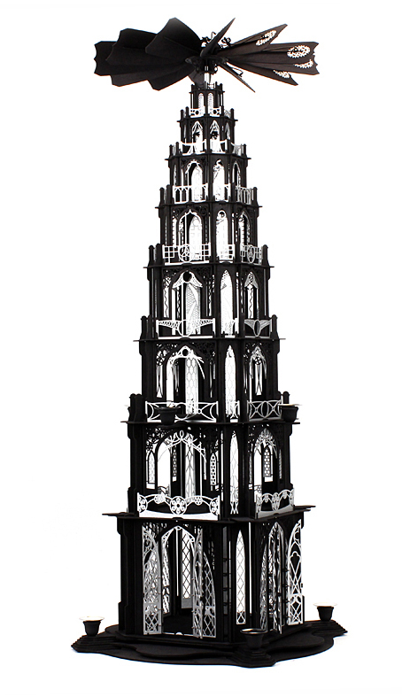 Bastelsatz große gotische Weihnachtspyramide 7 Etagen Pyramidenteller Bausatz Weihnachtspyramide Kirchenpyramide DAMASU Bastelset Bastelsatz Erzgebirge Gotikpyramide selber bauen Holzkunst Kunstgewerbe gotische Volkskunst Pyramide Seiffen selber machen Dompyramide Holzbastelset Wendeltreppe Holzbausatz basteln erzgebirgische Gothicpyramide