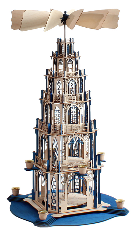 selber machen gotische Weihnachtspyramide von DAMASU-Holzkunst DAMASU Kirchenpyramide gotische Gothicpyramide selber machen Pyramide erzgebirgische Volkskunst Bastelsatz Kunstgewerbe Bausatz basteln Gotikpyramide Weihnachtspyramide Wendeltreppe Dompyramide Bastelset Seiffen Holzbausatz Holzbastelset selber bauen Holzkunst Erzgebirge
