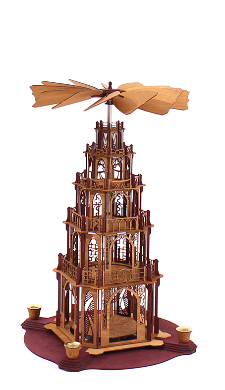 Bastelsatz Dompyramide von DAMASU-Holzkunst Erzgebirge DAMASU Holzkunst basteln gotische erzgebirgische Volkskunst selber bauen Pyramide Weihnachtspyramide Dompyramide selber machen Bausatz Holzbastelset Bastelsatz Seiffen Gothicpyramide Holzbausatz Gotikpyramide Bastelset Kirchenpyramide Kunstgewerbe Wendeltreppe