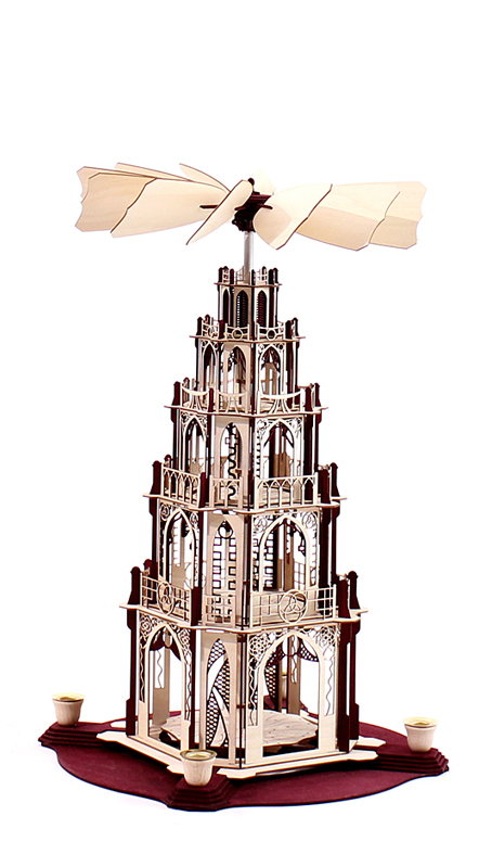 selber machen Erzgebirgspyramide von DAMASU-Holzkunst basteln Kunstgewerbe Holzbausatz Holzkunst Gotikpyramide Bastelset Dompyramide gotische Pyramide DAMASU Seiffen Kirchenpyramide Weihnachtspyramide Gothicpyramide Bausatz erzgebirgische selber bauen selber machen Bastelsatz Volkskunst Holzbastelset Wendeltreppe Erzgebirge