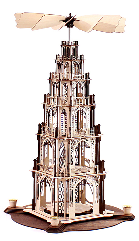 Bastelsatz Dompyramide von DAMASU-Holzkunst selber machen Erzgebirge Kirchenpyramide Wendeltreppe Pyramide basteln Gothicpyramide Holzbastelset selber bauen Gotikpyramide Holzbausatz Holzkunst Volkskunst gotische Bausatz Weihnachtspyramide Bastelsatz Dompyramide DAMASU Kunstgewerbe Seiffen erzgebirgische Bastelset