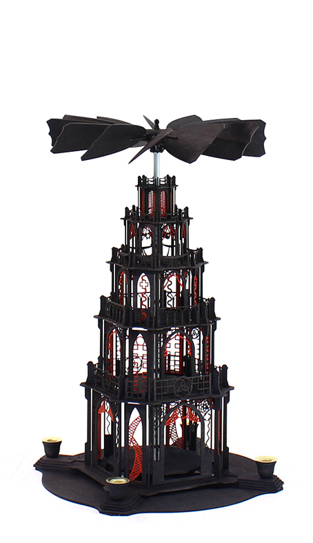 Bastelsatz gotische Weihnachtspyramide von DAMASU-Holzkunst selber bauen Kunstgewerbe basteln Wendeltreppe Pyramide Holzbausatz DAMASU Weihnachtspyramide erzgebirgische Gotikpyramide gotische Bastelsatz Bastelset Bausatz selber machen Seiffen Holzbastelset Kirchenpyramide Volkskunst Gothicpyramide Holzkunst Erzgebirge Dompyramide