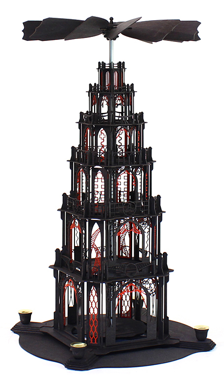 Bastelsatz gotische Weihnachtspyramide von DAMASU-Holzkunst Seiffen Bastelset DAMASU erzgebirgische gotische Dompyramide Wendeltreppe Pyramide selber machen Bausatz Bastelsatz Holzbausatz Kirchenpyramide basteln Volkskunst Kunstgewerbe Erzgebirge Weihnachtspyramide Gotikpyramide Holzkunst Gothicpyramide Holzbastelset selber bauen