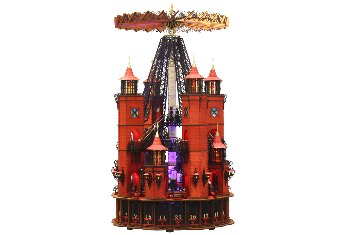 Die große Gründerzeitpyramide zum 15jährigen DAMASU-Jubiläum! Gründerzeitpyramide erzgebirgische Historismuspyramide Erzgebirge Kunstgewerbe selber bauen selber machen gotische Jubiläumspyramide Volkskunst Bastelsatz Holzbastelset DAMASU basteln Holzkunst Weihnachtspyramide Bastelset Dompyramide Holzbausatz Pyramide Seiffen Bausatz