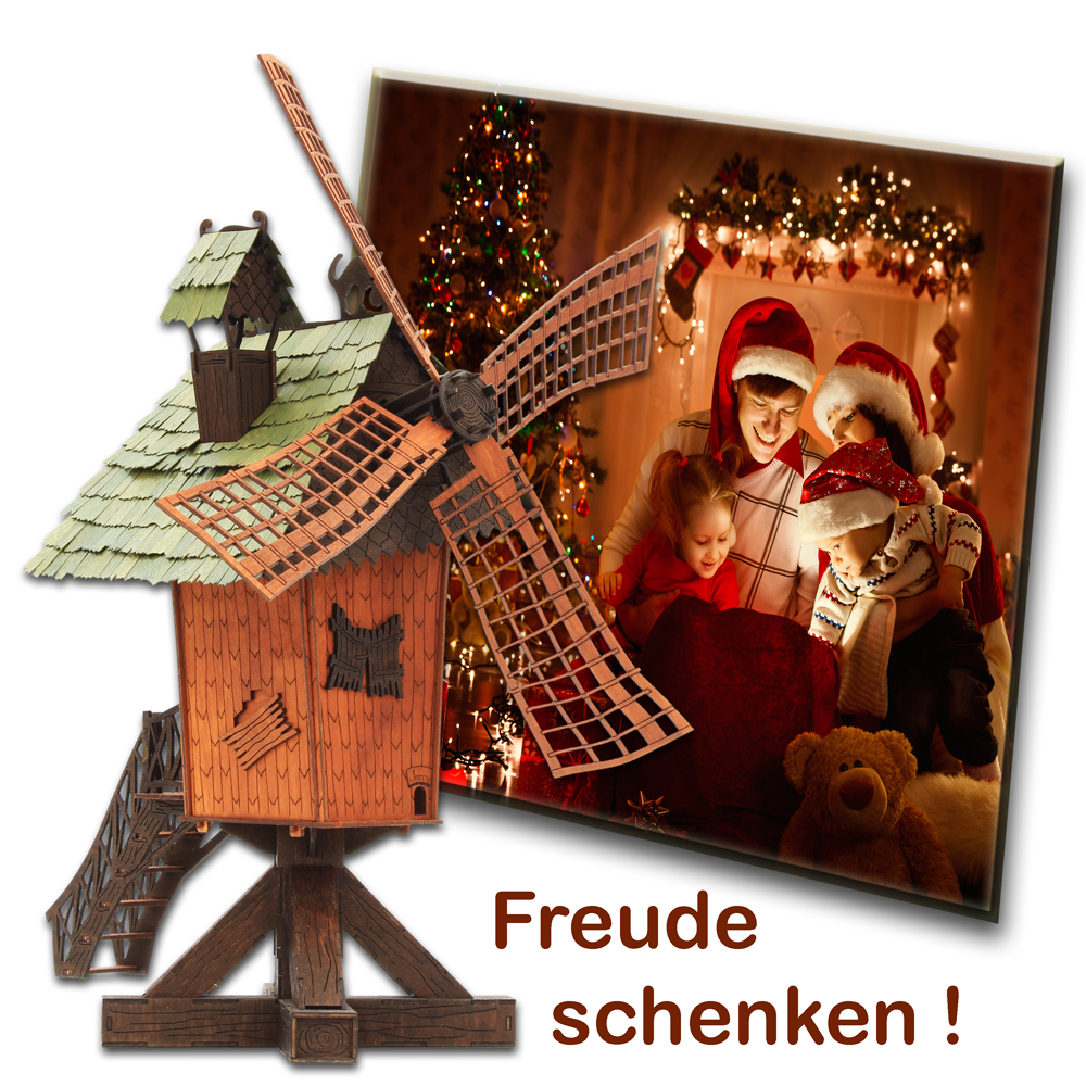 Räucherhaus Windmühle, Bastelsatz, DAMASU, Erzgebirge, Holzkunst, Huss-Karzl, selber bauen, Seiffen Werksverkauf, Weihnachten, basteln, Seiffen