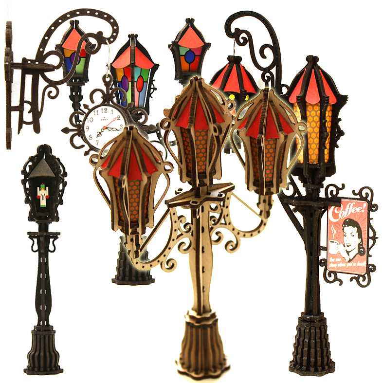 Modellbau, Straßenlaternen, Wandlaternen, Deckenleuchten, LED, Bastelsatz, DAMASU, Erzgebirge, Holzkunst, selber bauen, Weihnachten, basteln, Seiffen