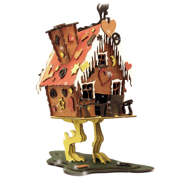 farbig, Hexenhaus, Pfefferkuchenhaus, Hänsel und Gretel, Babajaga, Räucherhaus, Rauchhaus, Bastelsatz, DAMASU, Erzgebirge, Holzkunst, Bastelset, selber bauen, Weihnachten, basteln, Seiffen