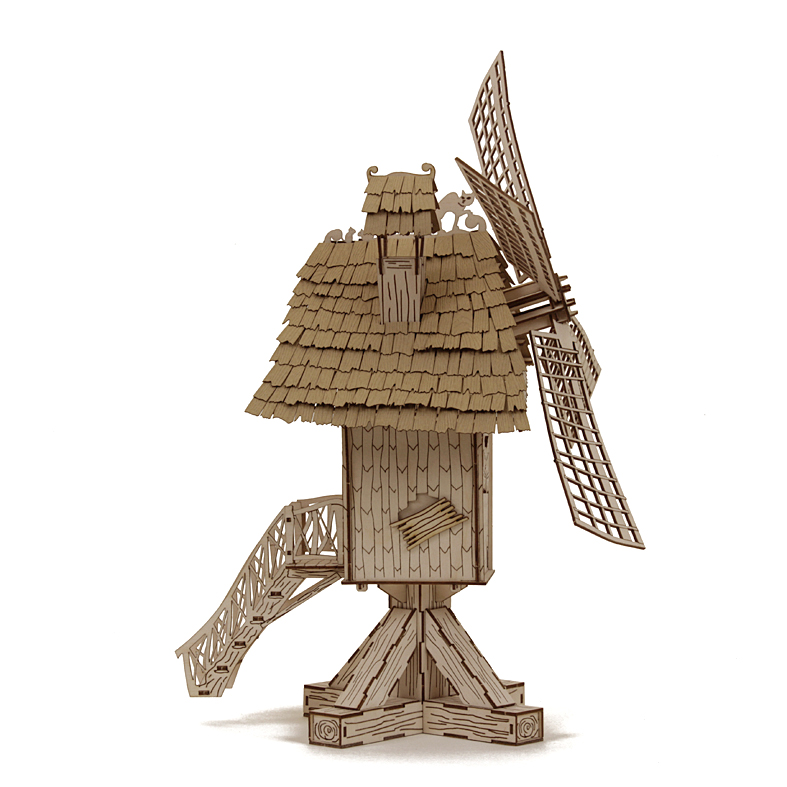Die große naturbelassene Windmühle. Windmühle Bockwindmühle Holländermühle Räucherhaus Räucherhäuschen basteln Bastelsatz Bausatz Bastelset selber machen Erzgebirge Seiffen Holzkunst Volkskunst DAMASU