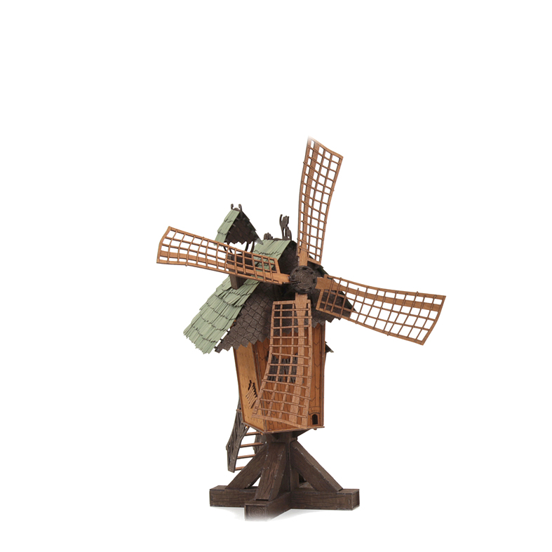 Die kleine Windmühle in Farbe. Windmühle Bockwindmühle Holländermühle Räucherhaus Räucherhäuschen basteln Bastelsatz Bausatz Bastelset selber machen Erzgebirge Seiffen Holzkunst Volkskunst DAMASU